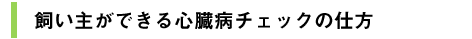 飼い主ができる心臓病チェックの仕方